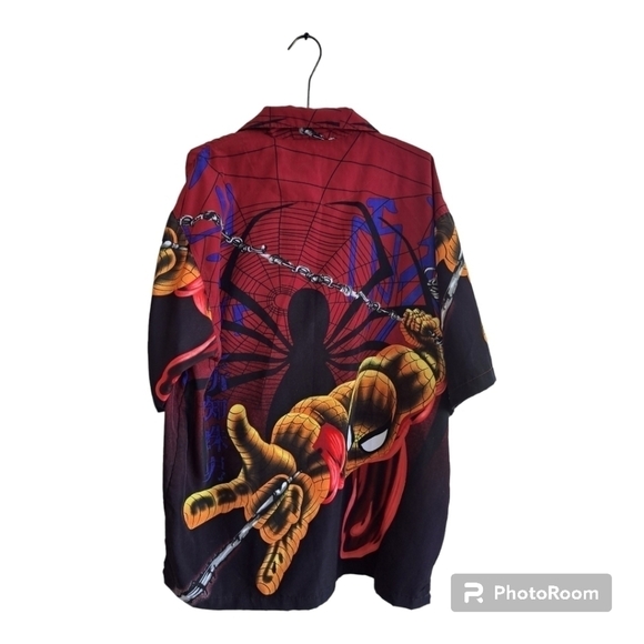 Spiderman Fab exchange short sleeve shirt men's button front XL - Picture 4 of 11